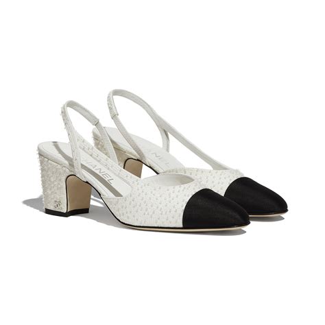 chanel slingback white and black|chanel slingback grosgrain.